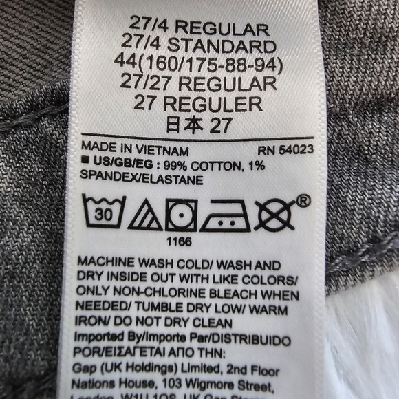 Deadstock Gap Denim Dark Gray Cheeky Straight Raw Hem Jeans 27 Regular. - Picture 8 of 16